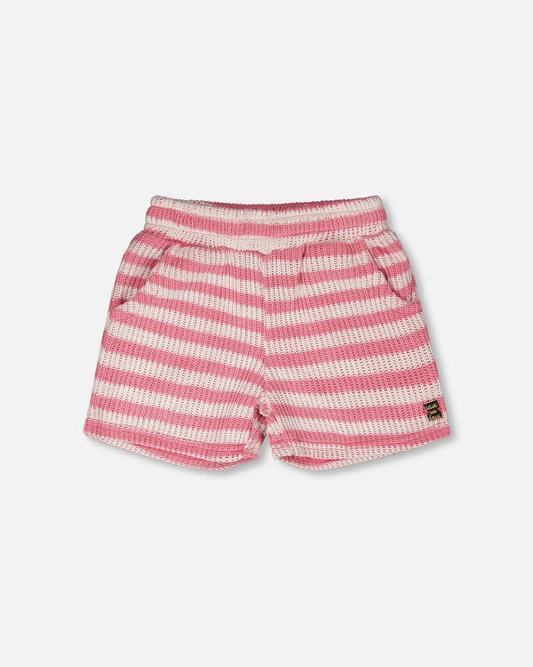 Striped Shorts Pink And White - H30I27_3H139