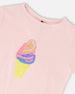 Organic Cotton Jersey Ice Cream T-Shirt Pink - H30J70_06200