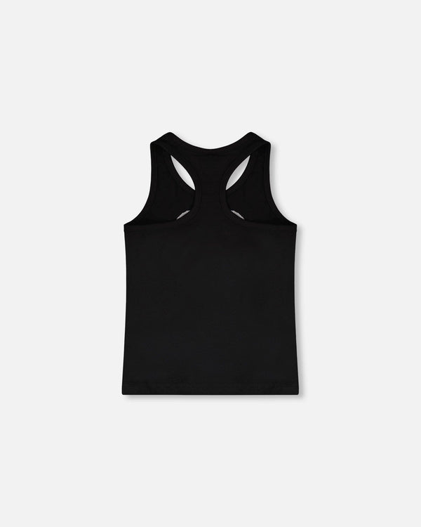 Organic Cotton Jersey Tank Top Black - H30J71_09990