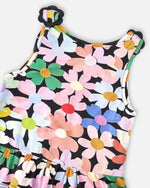 Jersey Tank Top Black Printed Flowers - H30J72_3H130