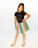 Printed Mesh Skirt Multicolored - H30J80_3H131