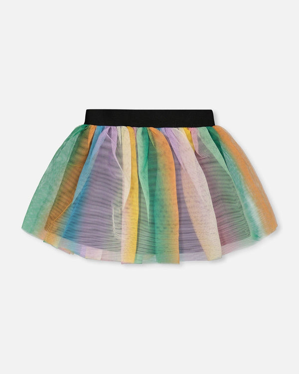 Printed Mesh Skirt Multicolored - H30J80_3H131