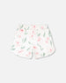 French Terry Shorts Off White Printed Flowers - H30K26_3H126
