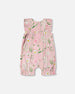 Viscose Romper Pink Printed Flowers - H30K40_3H115