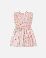Viscose Dress Pink Printed Flowers - H30K88_3H115