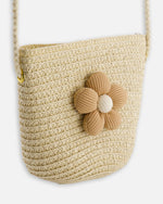 Flower Straw Purse Beige - H30KA_3H209