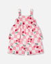 Organic Cotton Jersey Romper Pink Printed Cherries - H30L40_3H140