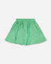 Organic Cotton Skort With Embroidery Green - H30L80_03820
