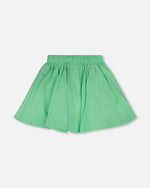 Organic Cotton Skort With Embroidery Green - H30L80_03820