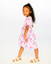 Organic Cotton Jersey Dress Pink Printed Cherries - H30L85_3H140
