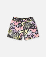 French Terry Shorts Black Multicolor - H30M26_3H135