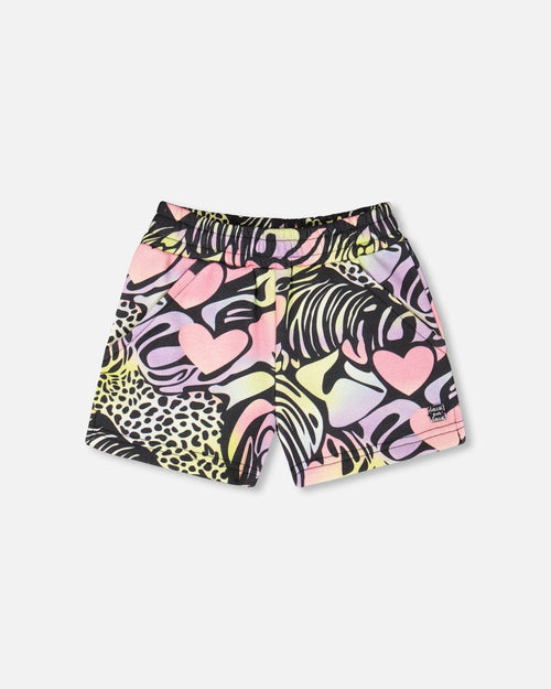 French Terry Shorts Black Multicolor - H30M26_3H135