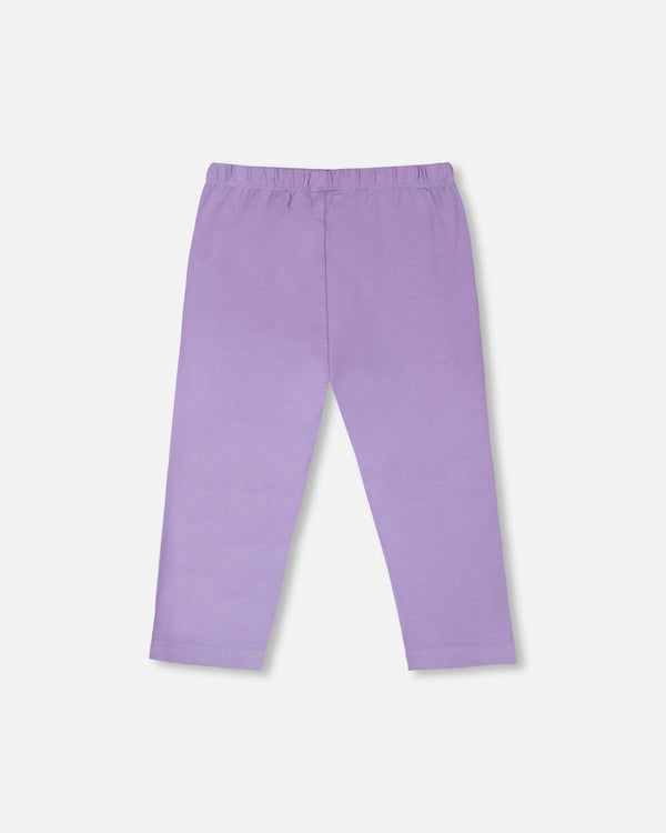Organic Cotton Jersey Capri Mauve With Knee Screen Hearts Appliqués - H30M60_05130