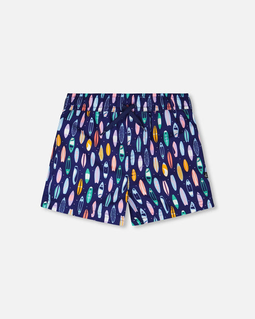 Boardshorts Blue Surfboard Print - H30OB08_3H164