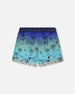 Boardshorts Blue Beach Print - H30OB11_3H157