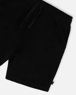 Hooded Terry T-Shirt With Shorts Set Black And White Stripes - H30OB12_04810