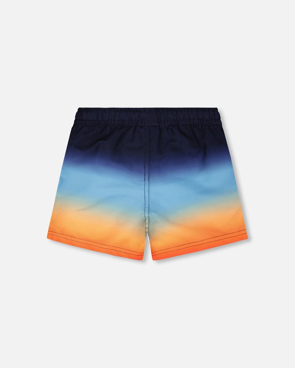 Swim Trunks Blue And Orange Gradient - H30OB31_3H159