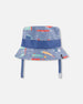 Recycled Polyester Beach Hat Blue Marine Animal Print - H30OBC_3H158