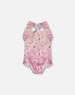 Baby And Toddler One-Piece Swimsuit Purple Flower Print - H30OG10_3H143