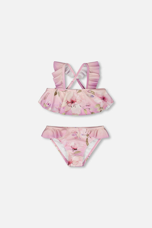 Two-Piece Swimsuit Purple Flower Print - H30OG12_3H143