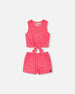 Terry Tank Top With Shorts Set Pink - H30OG13_3H186