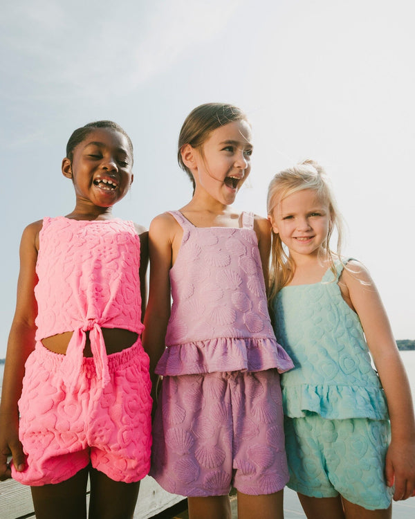 Terry Tank Top With Shorts Set Pink - H30OG13_3H186