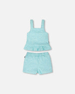 Terry Tank Top With Shorts Set Light Blue - H30OG14_3H182