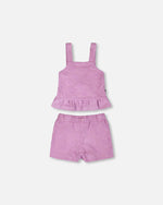 Terry Tank Top With Shorts Set Lilac - H30OG15_3H185