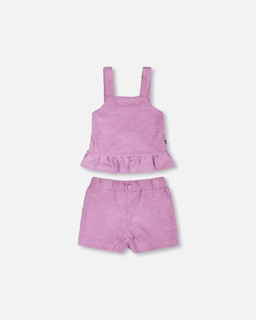 Terry Tank Top With Shorts Set Lilac - H30OG15_3H185