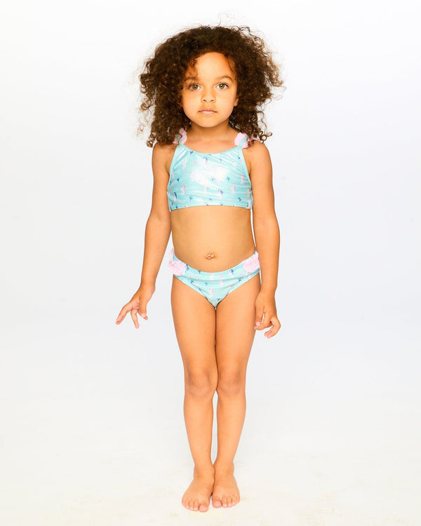 Two-Piece Swimsuit Blue Seahorse Print - H30OG22_3H150