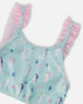 Two-Piece Swimsuit Blue Seahorse Print - H30OG22_3H150