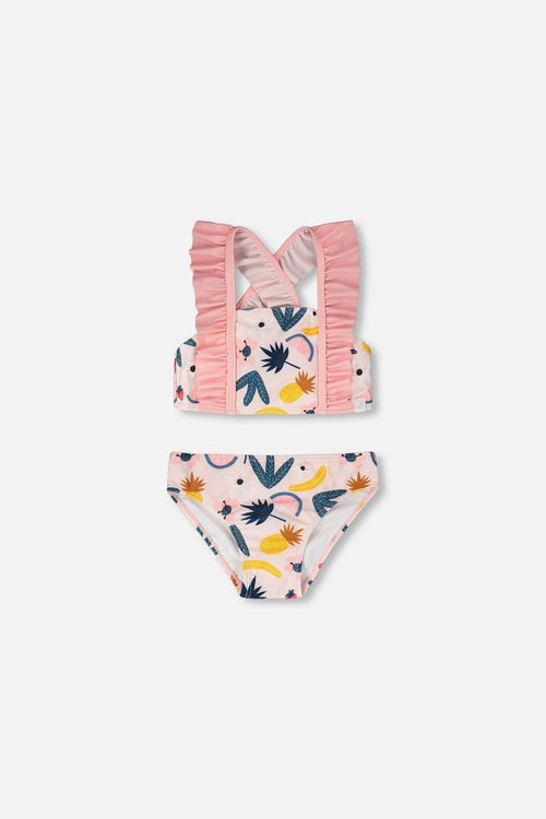 Two-Piece Swimsuit Pink Printed Fruits - H30OG34_3H149
