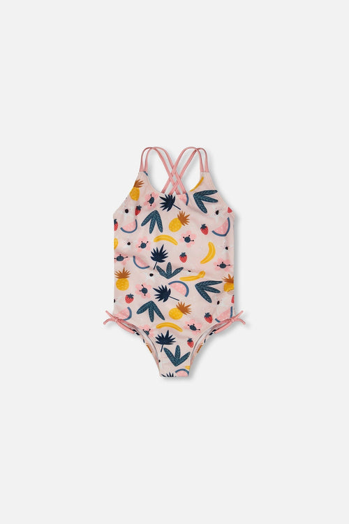 One-Piece Swimsuit Pink Printed Fruits - H30OG35_3H149
