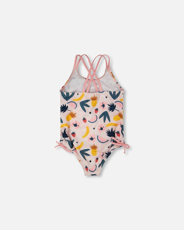 One-Piece Swimsuit Pink Printed Fruits - H30OG35_3H149