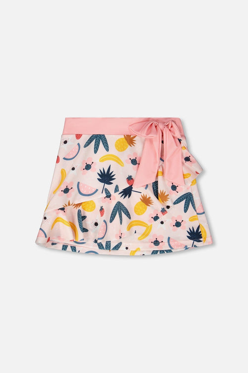Beach Skirt Cover-Up Pink Printed Fruits - H30OG36_3H149