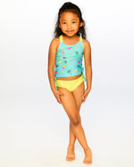 Two-Piece Swimsuit Green Beach Print - H30OG42_3H147