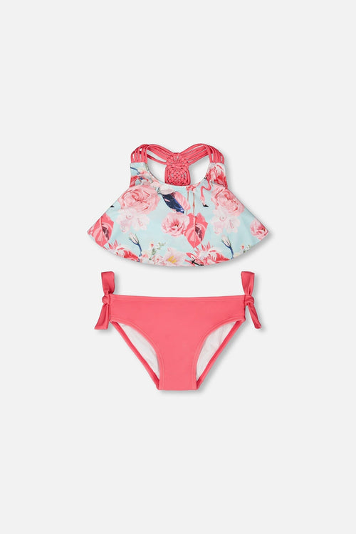 Two-Piece Swimsuit Blue Flamingo Print - H30OG72_3H154