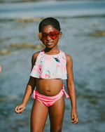 Two-Piece Swimsuit Blue Flamingo Print - H30OG72_3H154
