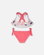 Two-Piece Swimsuit Blue Flamingo Print - H30OG72_3H154