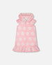 Terry Cloth Beach Hoodie Dress Pink Printed Flowers - H30OG80_3H184