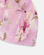 Swim Cap Purple Flower Print - H30OGH_3H143