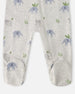 Organic Cotton Baby One-Piece Pyjama Grey Elephant Print - H30PA40US_3H084