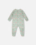 Organic Cotton Baby One-Piece Pyjama Blue Kitten Print - H30PA40US_3H093