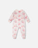 Organic Cotton Baby One-Piece Pyjama Pink Flower Print - H30PA40_3H092
