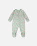 Organic Cotton Baby One-Piece Pyjama Blue Kitten Print - H30PA40_3H093