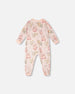Organic Cotton Baby One-Piece Pyjama Pale Pink Bear Print - H30PA40_3H094