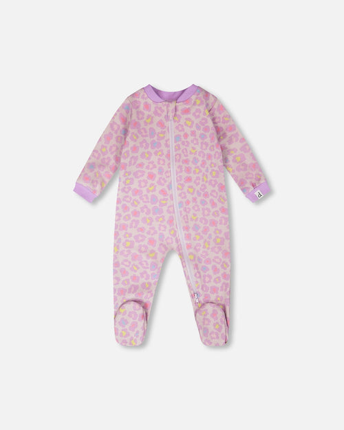 Organic Cotton Baby One-Piece Pyjama Purple Animal Print - H30PA40_3H097