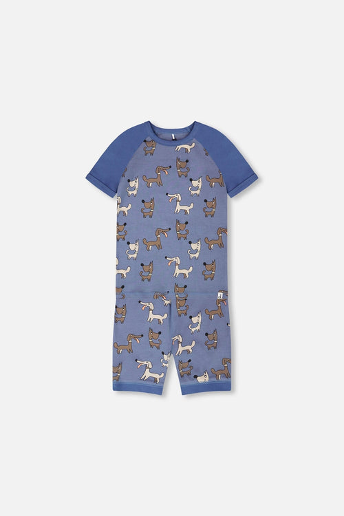 Organic Cotton Two-Piece Pyjama Set Blue Dog Print - H30PB10US_3H091