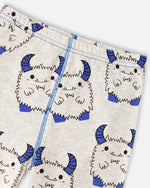 Organic Cotton Two-Piece Pyjama Set Grey Mix Monster Print - H30PB12US_3H086