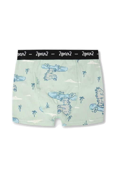 Organic Cotton Boxer Green Crocodile Print - H30PB60_3H089